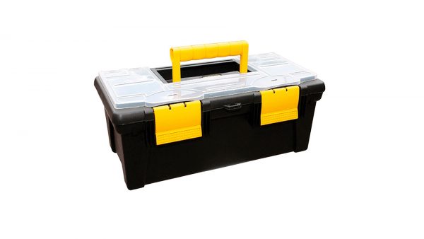 Caja Herramientas 16" Tapa Organizadora Negra Rimax