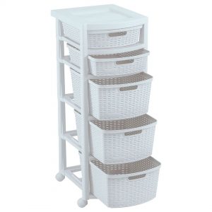 Cajonero Rattan 2P3G Blanco Nieve Rimax