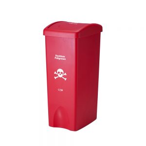 Papelera Vaiven Plana 53 Lt Rojo Residuos Peligrosos Estra