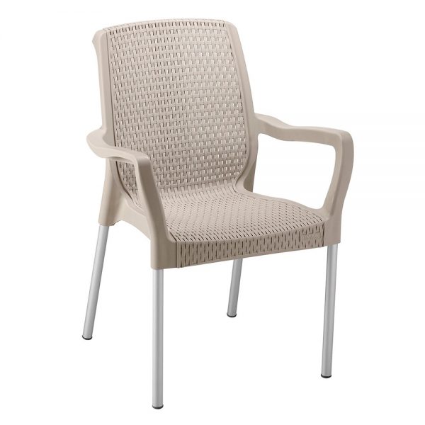 Silla Shia Con Brazos Taupe Rimax