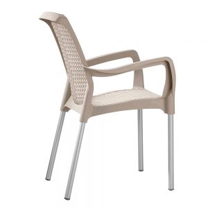 Silla Shia Con Brazos Taupe Rimax