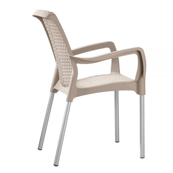 Silla Shia Con Brazos Taupe Rimax