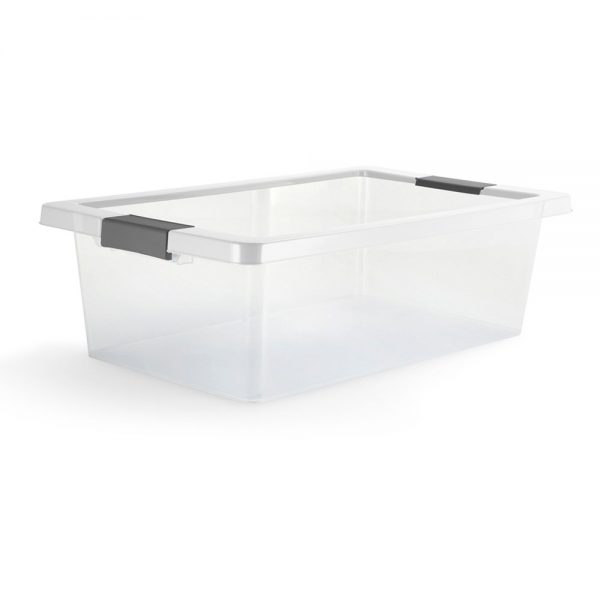 Caja Organizadora Con Broche 12 Lt Natural-Gris Estra