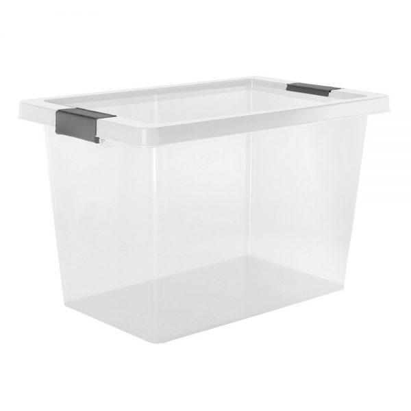 Caja Organizadora Con Broche 25lt Natural-Gris Estra