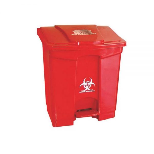 Papelera Pedal 60 Lt Peletizada Marcada Rojo Colplast