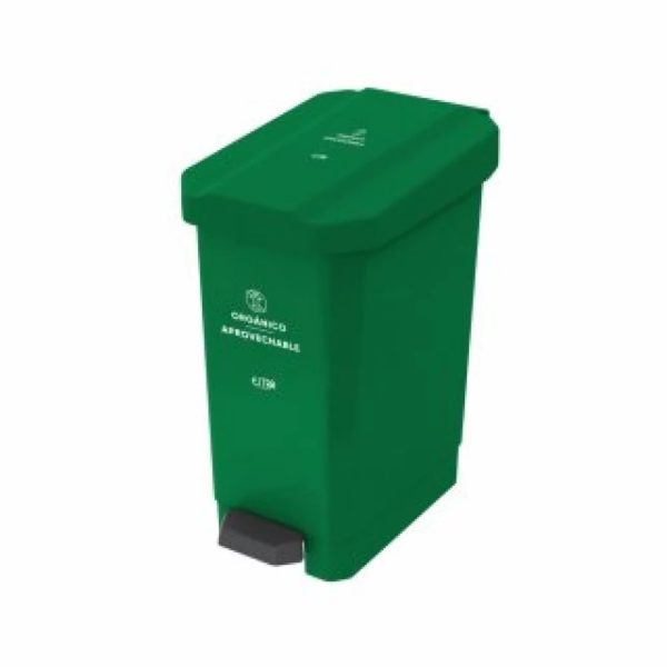 Papelera Estrabins Pedal 44 Lt Verde Orgánico Aprovechable Estra