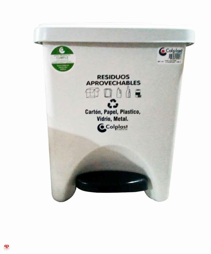 Papelera Cuadrada De Pedal 22 Lts Blanco Colplast Distribuciones Caldas 7039